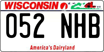 WI license plate 052NHB