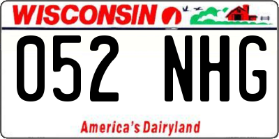 WI license plate 052NHG