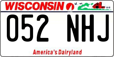 WI license plate 052NHJ