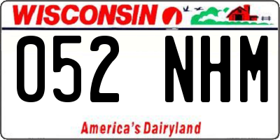 WI license plate 052NHM