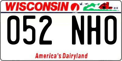 WI license plate 052NHO
