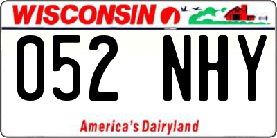 WI license plate 052NHY