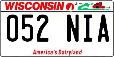 WI license plate 052NIA
