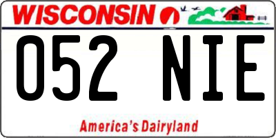 WI license plate 052NIE