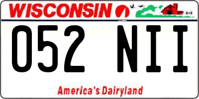 WI license plate 052NII