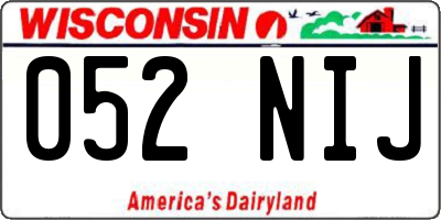 WI license plate 052NIJ