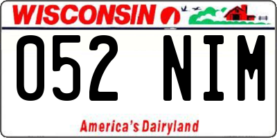 WI license plate 052NIM