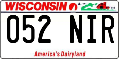 WI license plate 052NIR