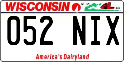 WI license plate 052NIX