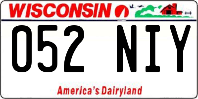 WI license plate 052NIY