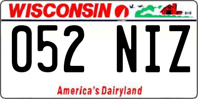 WI license plate 052NIZ