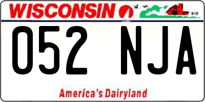 WI license plate 052NJA