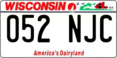 WI license plate 052NJC