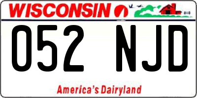 WI license plate 052NJD