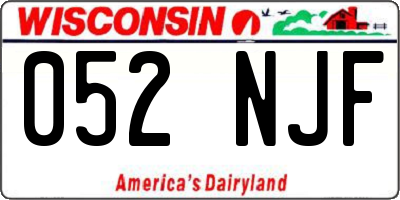 WI license plate 052NJF