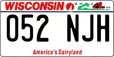 WI license plate 052NJH