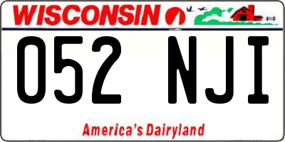 WI license plate 052NJI