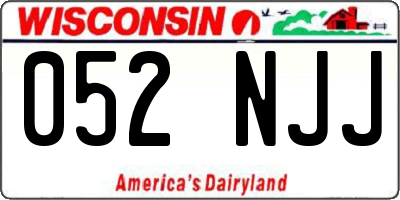 WI license plate 052NJJ