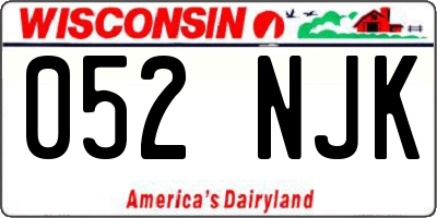 WI license plate 052NJK