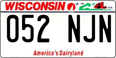 WI license plate 052NJN