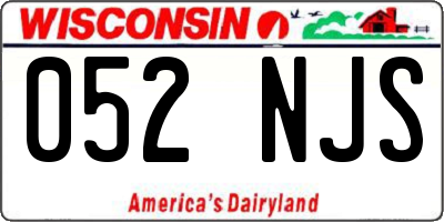 WI license plate 052NJS
