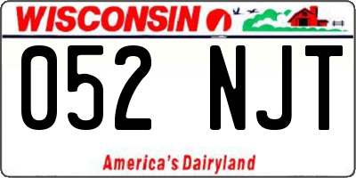 WI license plate 052NJT