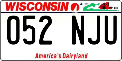 WI license plate 052NJU