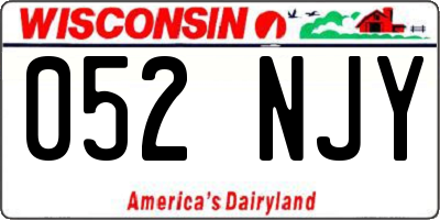 WI license plate 052NJY