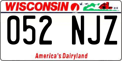WI license plate 052NJZ