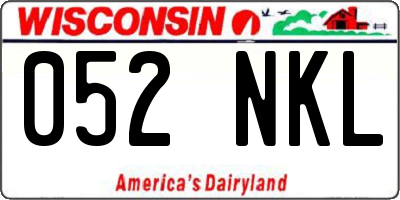 WI license plate 052NKL