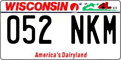 WI license plate 052NKM