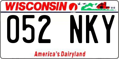 WI license plate 052NKY