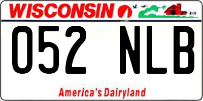 WI license plate 052NLB