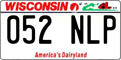 WI license plate 052NLP