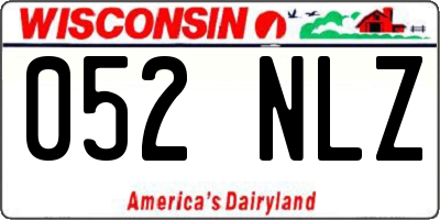 WI license plate 052NLZ