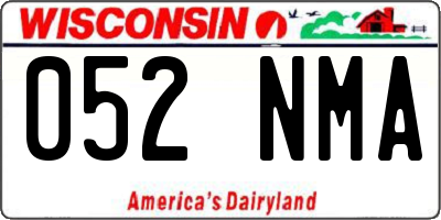WI license plate 052NMA