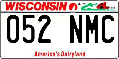 WI license plate 052NMC