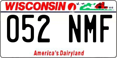 WI license plate 052NMF