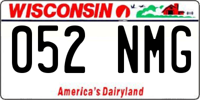 WI license plate 052NMG
