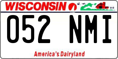 WI license plate 052NMI
