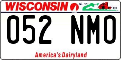 WI license plate 052NMO