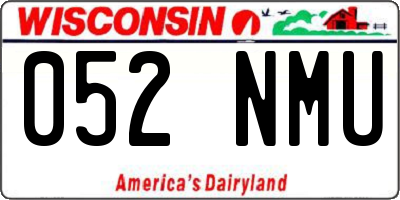 WI license plate 052NMU
