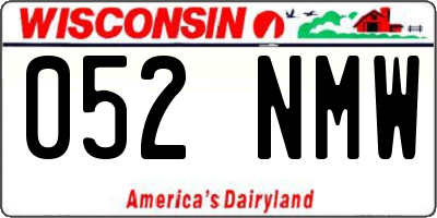 WI license plate 052NMW