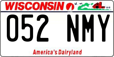 WI license plate 052NMY