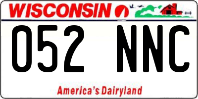 WI license plate 052NNC