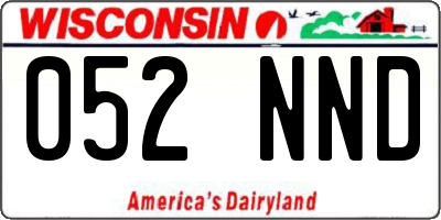 WI license plate 052NND