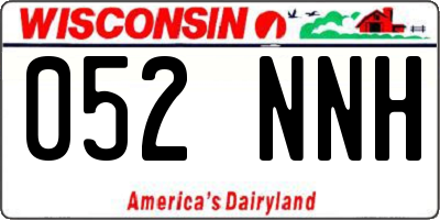 WI license plate 052NNH