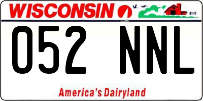 WI license plate 052NNL