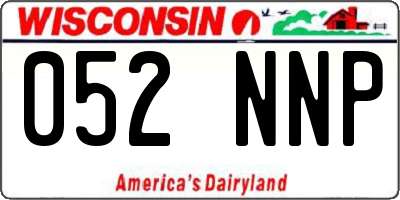 WI license plate 052NNP