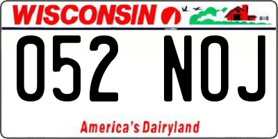 WI license plate 052NOJ